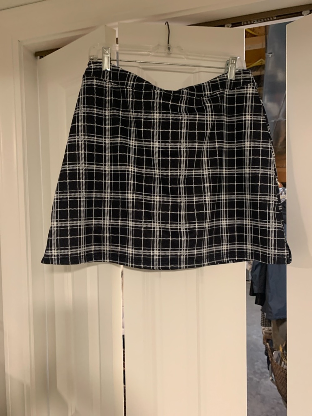 Black and White Plaid A-Line Women's Skort